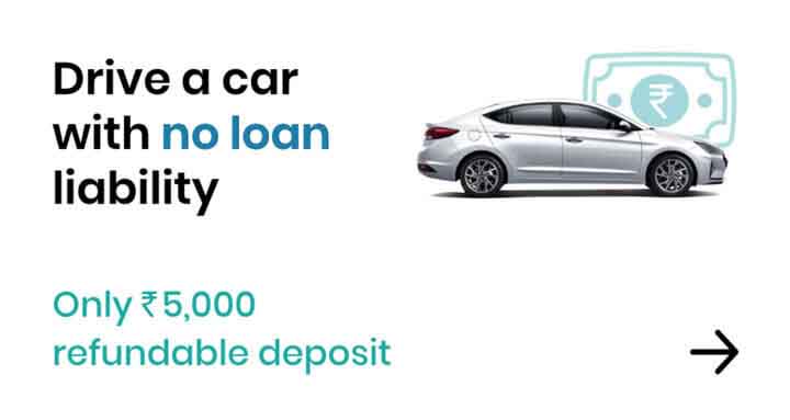 rent a car only at Rs 5000 deposit